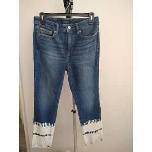 Lauren Ralph Lauren  tie dye cropped denim Jeans 6p Bohemian Beachy